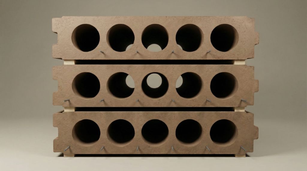 Natural/beige colored hollow-core panels