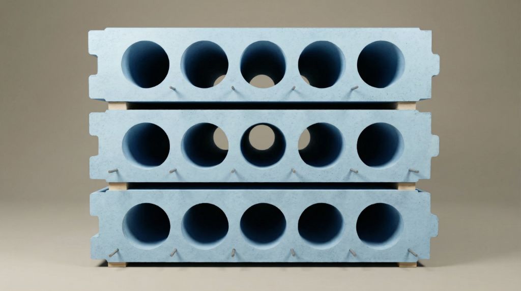 Blue colored hollow-core panels